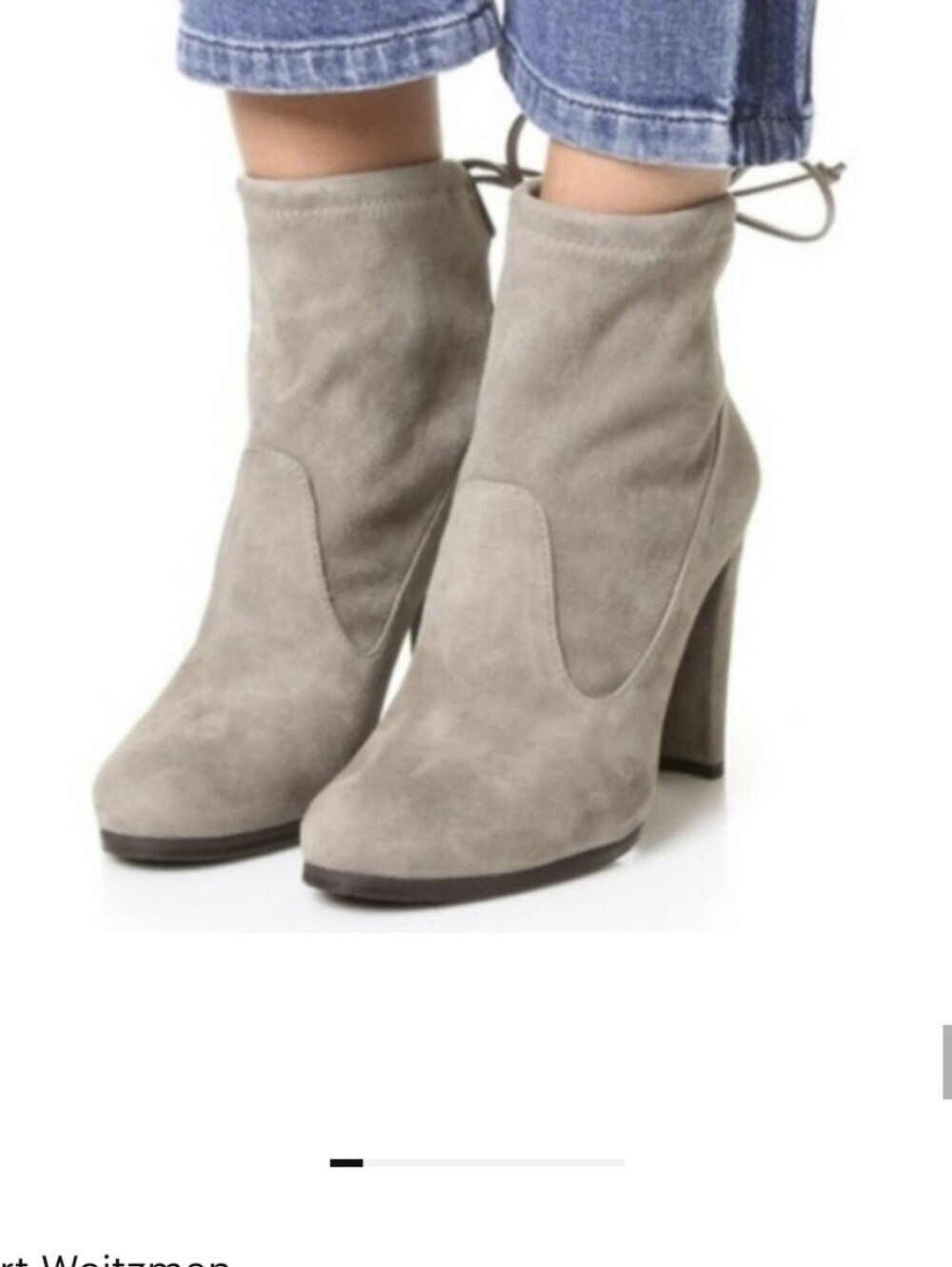 Stuart Weitzman,Glove Bootie,Topo Suede Ankle Boots, Size 8.5